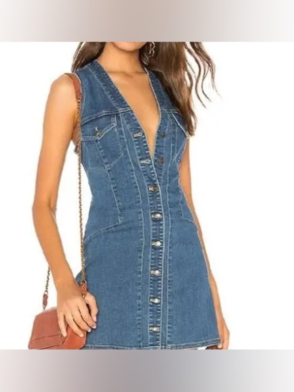 Free People Wandering Star Denim Mini Dress